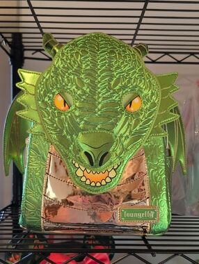 Loungefly Forth Wing Green Dragon Mini Backpack